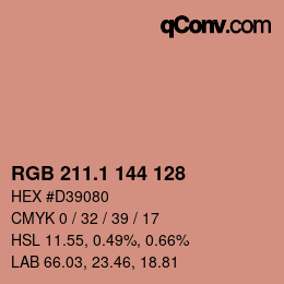 カラーコード: RGB 211.1 144 128 | qconv.com