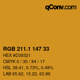 カラーコード: RGB 211.1 147 33 | qconv.com