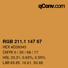 カラーコード: RGB 211.1 147 67 | qconv.com