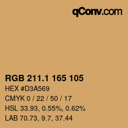 カラーコード: RGB 211.1 165 105 | qconv.com