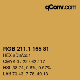 カラーコード: RGB 211.1 165 81 | qconv.com
