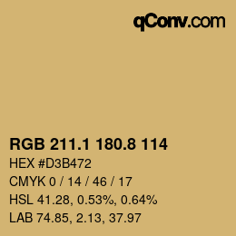 Color code: RGB 211.1 180.8 114 | qconv.com