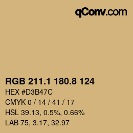 Color code: RGB 211.1 180.8 124 | qconv.com
