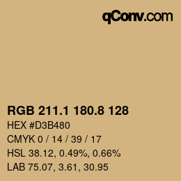 Color code: RGB 211.1 180.8 128 | qconv.com