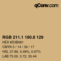 Color code: RGB 211.1 180.8 129 | qconv.com