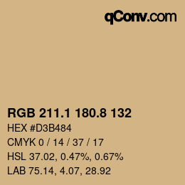 Color code: RGB 211.1 180.8 132 | qconv.com