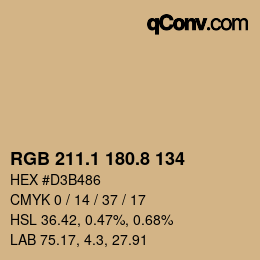 Color code: RGB 211.1 180.8 134 | qconv.com