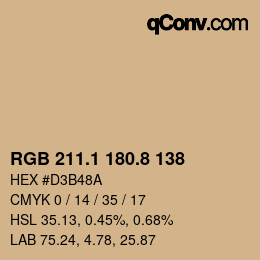 Color code: RGB 211.1 180.8 138 | qconv.com