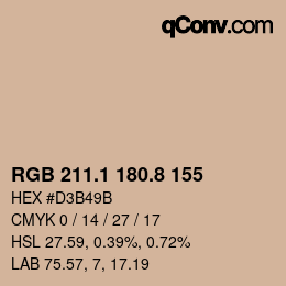 Color code: RGB 211.1 180.8 155 | qconv.com