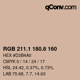 Farbcode: RGB 211.1 180.8 160 | qconv.com