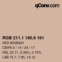 Farbcode: RGB 211.1 180.8 161 | qconv.com
