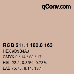 Color code: RGB 211.1 180.8 163 | qconv.com