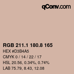 Color code: RGB 211.1 180.8 165 | qconv.com
