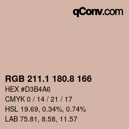 Color code: RGB 211.1 180.8 166 | qconv.com