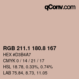 Color code: RGB 211.1 180.8 167 | qconv.com
