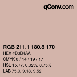 Color code: RGB 211.1 180.8 170 | qconv.com