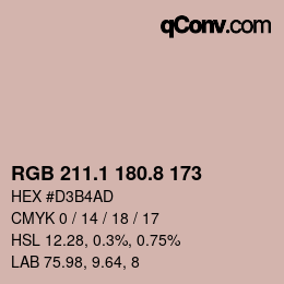 Color code: RGB 211.1 180.8 173 | qconv.com
