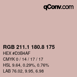 Color code: RGB 211.1 180.8 175 | qconv.com