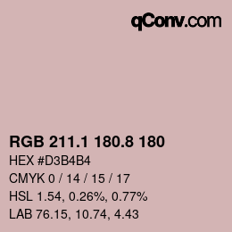 Color code: RGB 211.1 180.8 180 | qconv.com