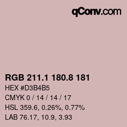 カラーコード: RGB 211.1 180.8 181 | qconv.com