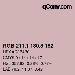 カラーコード: RGB 211.1 180.8 182 | qconv.com