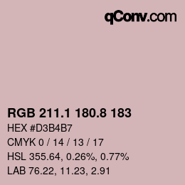 Color code: RGB 211.1 180.8 183 | qconv.com