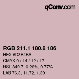 Color code: RGB 211.1 180.8 186 | qconv.com
