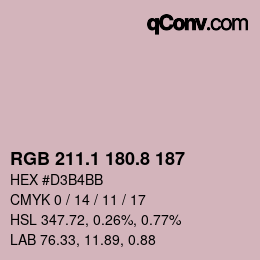 Color code: RGB 211.1 180.8 187 | qconv.com