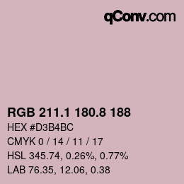 Farbcode: RGB 211.1 180.8 188 | qconv.com