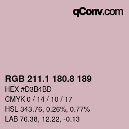 カラーコード: RGB 211.1 180.8 189 | qconv.com