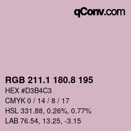 Color code: RGB 211.1 180.8 195 | qconv.com