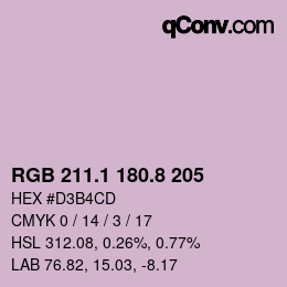 Color code: RGB 211.1 180.8 205 | qconv.com