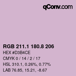 Farbcode: RGB 211.1 180.8 206 | qconv.com