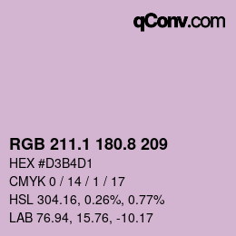 Color code: RGB 211.1 180.8 209 | qconv.com
