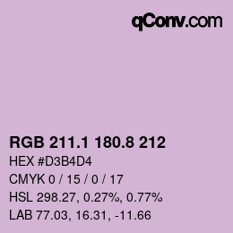 Color code: RGB 211.1 180.8 212 | qconv.com