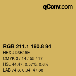 Color code: RGB 211.1 180.8 94 | qconv.com