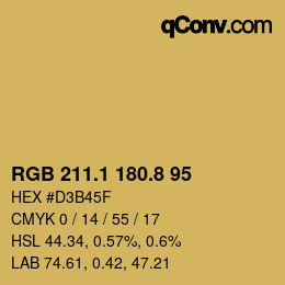 カラーコード: RGB 211.1 180.8 95 | qconv.com