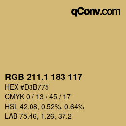 カラーコード: RGB 211.1 183 117 | qconv.com