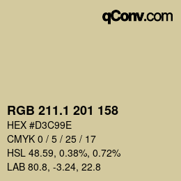 Color code: RGB 211.1 201 158 | qconv.com