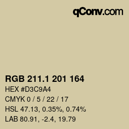 カラーコード: RGB 211.1 201 164 | qconv.com