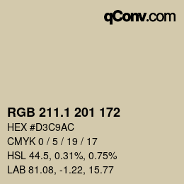 Color code: RGB 211.1 201 172 | qconv.com