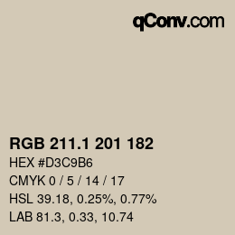 Color code: RGB 211.1 201 182 | qconv.com
