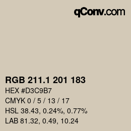 カラーコード: RGB 211.1 201 183 | qconv.com
