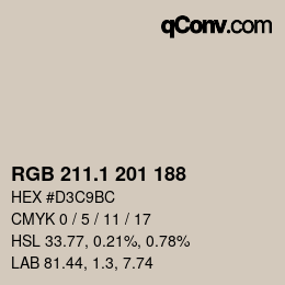 Color code: RGB 211.1 201 188 | qconv.com
