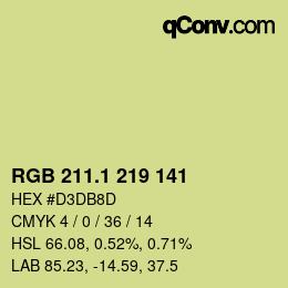 カラーコード: RGB 211.1 219 141 | qconv.com