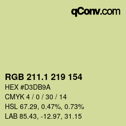 カラーコード: RGB 211.1 219 154 | qconv.com