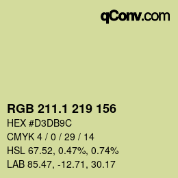 カラーコード: RGB 211.1 219 156 | qconv.com