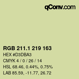 カラーコード: RGB 211.1 219 163 | qconv.com