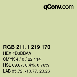 カラーコード: RGB 211.1 219 170 | qconv.com