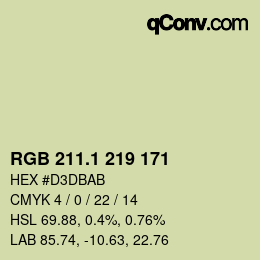 カラーコード: RGB 211.1 219 171 | qconv.com